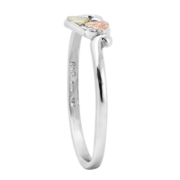 Mt Rushmore Black Hills Gold on Silver Heart Ring - MRSD1853 - Image 2
